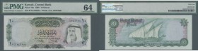 Kuwait: 10 Dinars 1968 P. 10a, PMG graded 64 Choice Uncirculated.