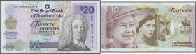 Scotland: The Royal Bank of Scotland PLC set of 2 notes containing 10 Pounds 2012 P. 368 (UNC) and 20 Pounds 2000 P. 361 (aUNC), nice set. (2 pcs)