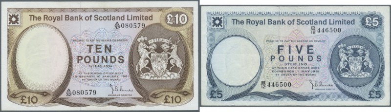 Scotland: The Royal Bank of Scotland set of 4 different notes containing 1 Pound...