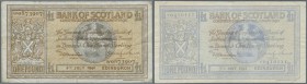 Scotland: set of 2 notes containing 1 Pound 1940 P. 91b (F) and 1 Pound 1941 P. 91A with discoloration on front (F-). (2 pcs)