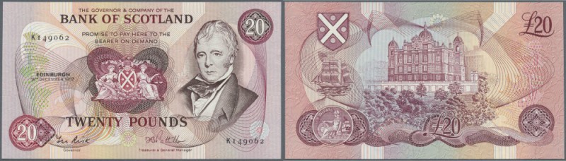 Scotland: Bank of Scotland 20 Pounds 1987 P. 114e in crisp original condition: U...