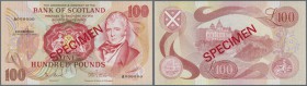 Scotland: Bank of Scotland 100 Pounds 1986 Specimen P. 115s in crisp original condition: UNC.