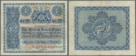 Scotland: The British Linen Bank 1 Pound 1914 P. 151a, early type, vertical and horizontal fold with stain on back, no holes or tears, still strong pa...