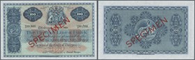 Scotland: The British Linen Bank 100 Pounds 1962 Specimen P. 165s, zero serial numbers, specimen overprint, in crisp original condition: UNC.