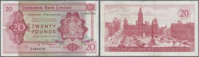 Scotland: Clydesdale Bank Limited 20 Pounds 1967 P. 200, several folds in paper, light stain at upper left, no holes or tears, still crispness in pape...