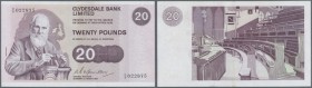 Scotland: Clydesdale Bank Limited 20 Pounds 1972 P. 208a, with a light center fold, showing light staining on back, probably pressed dry, condition: V...