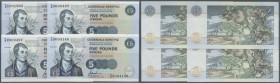 Scotland: Clydesdale Bank PLC set of 4 notes containing 5 Pounds 1996 P. 224a,b,c,d, three of them condition UNC, 1 condition aUNC. Nice set. (4 pcs)