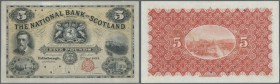 Scotland: The National Bank of Scotland Limited 5 Pounds 1893 Specimen by Waterlow & Sons, cancellation holes, no folded, just light creases at border...