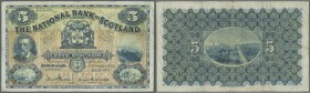 Scotland: The National Bank of Scotland Limited 5 Pounds 1955 P. 259d, used with several folds and creases, a bit stained, softness in paper but no la...