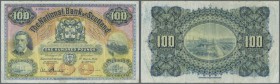Scotland: The National Bank of Scotland Limited 100 Pounds 1952 P. 261b, several vertical folds, other folds and handling in paper, stain dots at uppe...