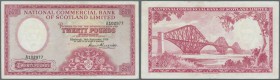 Scotland: National Commercial Bank of Scotland Limited 20 Pounds 1959 P. 267, vertical and horizontal folds, handling in paper and a small hole in cen...
