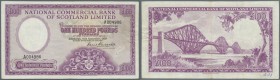 Scotland: National Commercial Bank of Scotland Limited 100 POunds 1959 P. 268, rare high denomination note, vertical and horizontal folds, creases and...