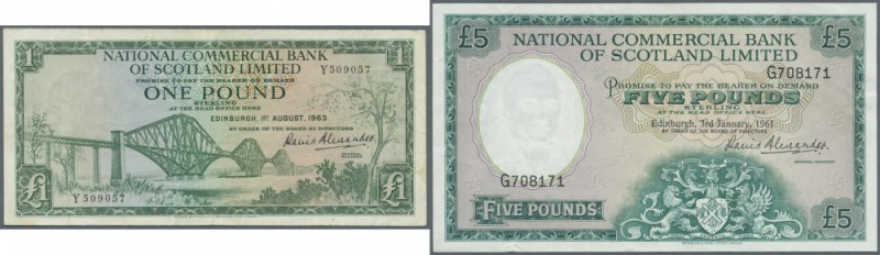 Scotland: National Commercial Bank of Scotland Limited set of 2 notes containing...