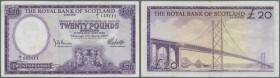 Scotland: The Royal Bank of Scotland 20 Pounds 1969 P. 332, several vertical folds, further handling in paper, light stain trace at lower left on fron...