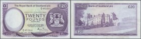 Scotland: The Royal Bank of Scotland PLC 20 Pounds 1982 P. 344, light folds in paper but no holes or tears, faded writing in watermark area, light sta...