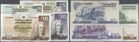 Scotland: The Royal Bank of Scotland PLC set of 4 different notes containing 1 Pound 1988 P. 346a (UNC), 5 Pounds 1987 P. 345 (F), 10 Pounds 1989 P. 3...