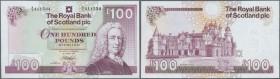 Scotland: The Royal Bank of Scotland PLC 100 Pounds 1999 P. 350, with only one corner fold at upper left and upper right as well as a light center ben...