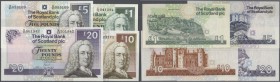 Scotland: The Royal Bank of Scotland PLC set of 4 different notes containing 1 Pound 1999 P. 351d (UNC), 5 Pounds 2005 P. 352d (UNC) and 10, 20 Pounds...