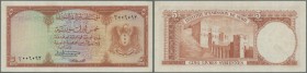 Syria: 5 Livres ND(1950) P. 74, crisp paper, bright colors, not washed, slight vertical folds, no holes or tears, condition: XF-.
