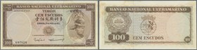 Timor: bundle of 100 banknotes 100 Escudos 1963 P. 28. All notes have stain traces in paper but are unfolded and not really cirulated. Mainly consecut...