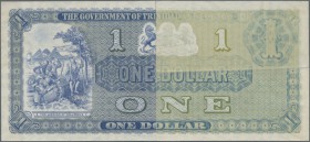 Trinidad & Tobago: 1 Dollar ND(1905-26) uniface Proof P. 1p. This highly rare note and one of the first issues of Trinidad & Tobago was formerly part ...