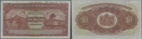 Trinidad & Tobago: 10 Dollars ND(1939-42) PROOF P. 9p in great crisp and colorful condition, just a trace of a paper clip on back with a small rust st...