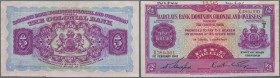 Trinidad & Tobago: 5 Dollars 1941 ”Barclays Bank” SPECIMEN P. S102b, a rare colorful item issued by the carribean branch of the barclays bank with bla...