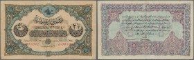 Turkey: 2 1/2 Livres ND P. 100 in used condition with a center fold and some corner folding but still crisp original paper and bright colors, no repai...