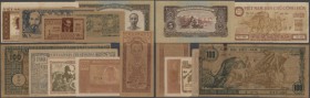 Vietnam: large collectors set of 29 different banknotes containing 5 Dong P. 2 (VF+), 20 Dong P. 5 (F+), 20 Dong P. 6 (VF), 20 Dong P. 7 (F-), 100 Don...