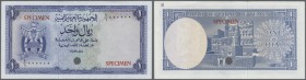 Yemen Arab Republic: 1 Rial ND Color Trial P. 1ct with two red ”Specimen” overprints, one cancellation hole and zero serial numbers. The note was prin...