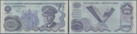 Yugoslavia: 1000 Dinars ND(1978) not issued banknote, first time seen in blue color, unique as PMG graded in great condition: PMG 65 GEM UNCIRCULATED ...