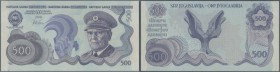 Yugoslavia: 500 Dinars ND(1978) not issued banknote, first time seen in blue color, unique as PMG graded in great condition: PMG 64 CHOICE UNCIRCULATE...