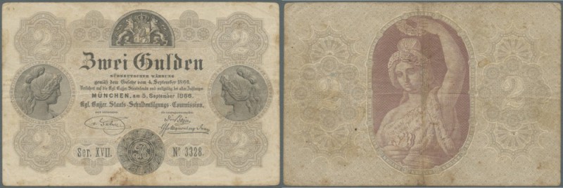 Bayern: königliche Staats-Schuldentilgungs-Commission 2 Gulden 1866, PiRi A36 in...