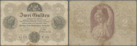Bayern: königliche Staats-Schuldentilgungs-Commission 2 Gulden 1866, PiRi A36 in hübscher Gebrauchserhaltung, mit einigen Knicken und Flecken. Erhaltu...