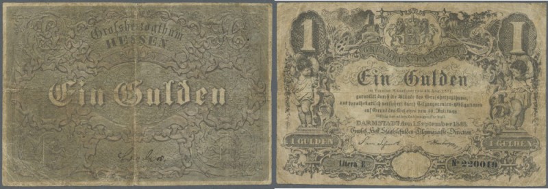 Hessen-Darmstadt: 1 Gulden 1848, PiRi A103 in gebrauchter Erhaltung mit Gebrauch...