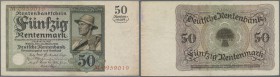 50 Rentenmark 1925, Ro.162 in gebrauchter Erhaltung mit einigen Flecken und Knicken. Erhaltung: F