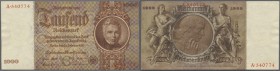 Lot mit 8 Banknoten der Reichsbank zu 10, 20, 50, 100 und 1000 Reichsmark 1929-36, 20 Reichsmark 1939, 5 Reichsmark 1942 und 20 Reichsmark 1945, Ro.17...