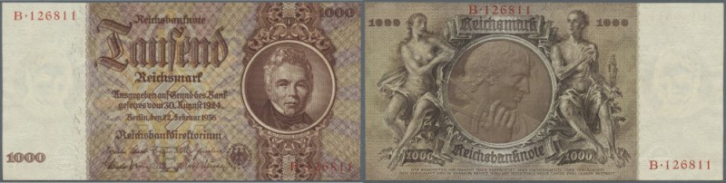 1000 Reichsmark 1936, Ro.177 in leicht gebrauchter Erhaltung mit kleineren Knick...