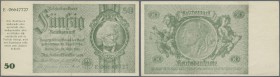 50 Reichsmark der Notausgaben 1945 für Graz, Linz und Salzburg, sog. Schörner-Schein, Ro.181 in hübscher Gebrauchserhaltung mit wenigen Knicken. Erhal...