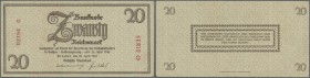 Notausgabe der Sächsischen Staatsbank zu 20 Reichsmark 1945, Ro.184 in hübscher gebrauchter Erhaltung mit einigen Knicken
