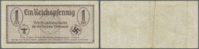 1 Reichspfennig der Behelfszahlungsmittel der Wehrmacht ND(1940-41), Ro.500, in gebraucht ohne Risse, oder Löcher. Erhaltung: F