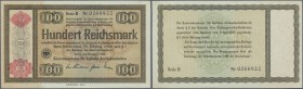 Deutsches Reich - Reichskonversionskasse: 100 Reichsmark 1934, ohne Heftlöcher, ohne Perforation in kassenfrischer Erhaltung