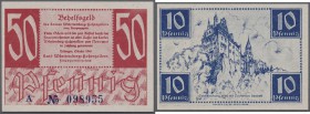Kleingeldscheine der Französischen Besatzungszone 1947: Württemberg-Hohenzollern 5, 10 und 50 Pfennig 1947, Ro.214-216 in kassenfrischer Erhaltung