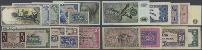 Riesiges Lot mit 69 Banknoten von 5 Pfennig Württemberg (Ro.214) bis 5 DM 1980 (...