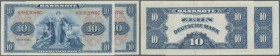 2x 10 Deutsche Mark 1948, je 3-fach quer gefaltet, kaum gebraucht, EH III+.