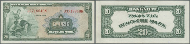20 Deutsche Mark 1948, Querknick, min. gebraucht, EH III+.