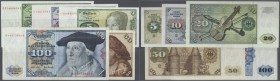 Lot mit 5 Banknoten 5 bis 100 DM 1960/70, dabei 5 und 10 DM 1960 in kassenfrisch, 20 DM 1970 in leicht gebraucht, 50-er 1960 in gebraucht und 100-er 1...