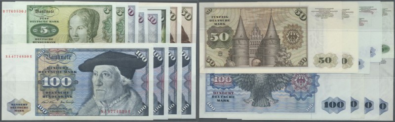 Kleines Lot mit 12 Banknoten der BBK I 1970 in leicht gebrauchter, bis kassenfri...
