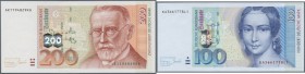 Kleines Lot mit 3 kassenfrischen Noten zu 50, 100 und 200 DM 1996, Hologramm-Serie, Ro.309a, 310a, 311a. Erhaltung: UNC (3 Banknoten)