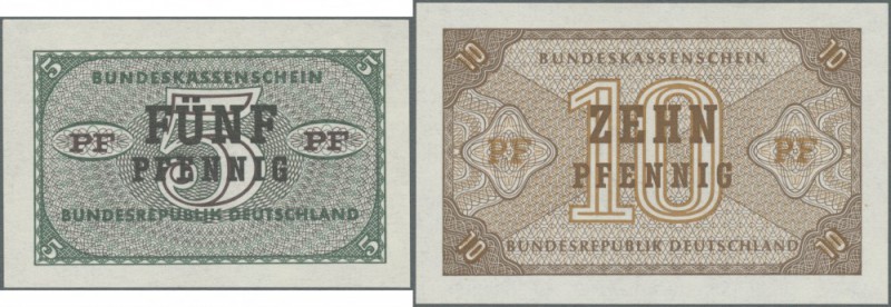 Set 4 Bundeskassenscheine 5, 10 Pfennig, 1, 2 Mark ND(1967) Ro 314,315,317,318 i...